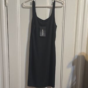 PrettyLittleThing black ribbed bodycon dress